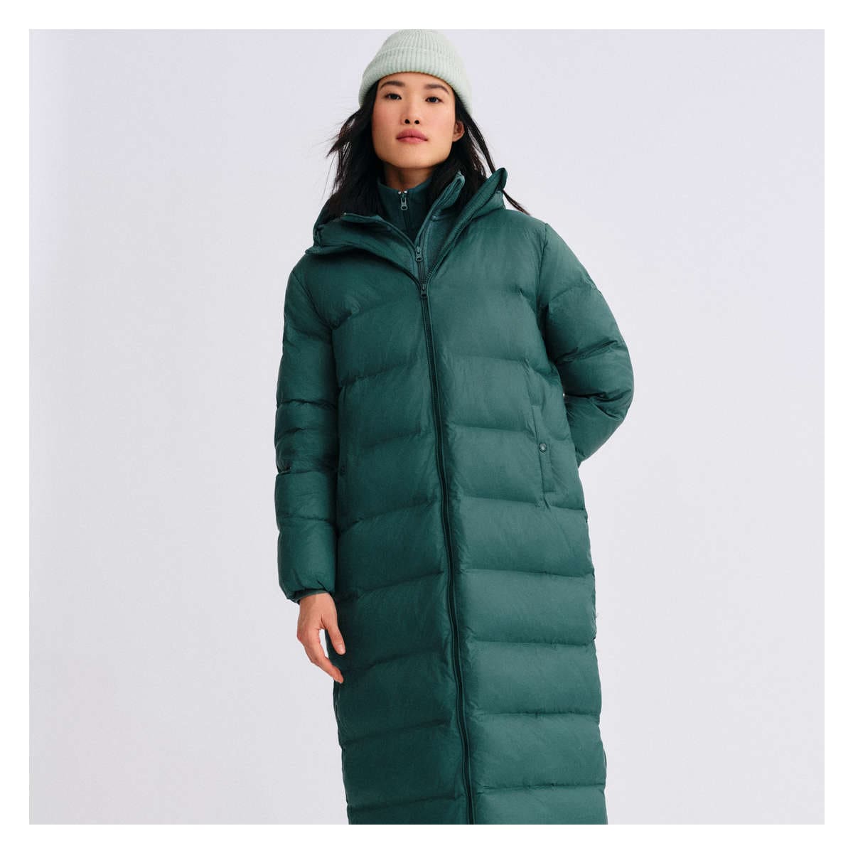 Women s Long Puffer Jacket with PrimaLoft Dark Teal Size M from Joe Fresh